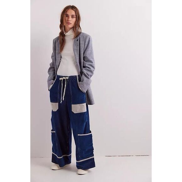 New Free People We The Free Amethyst Wide-Leg Pull-On Corduroy Jeans S - Picture 1 of 10